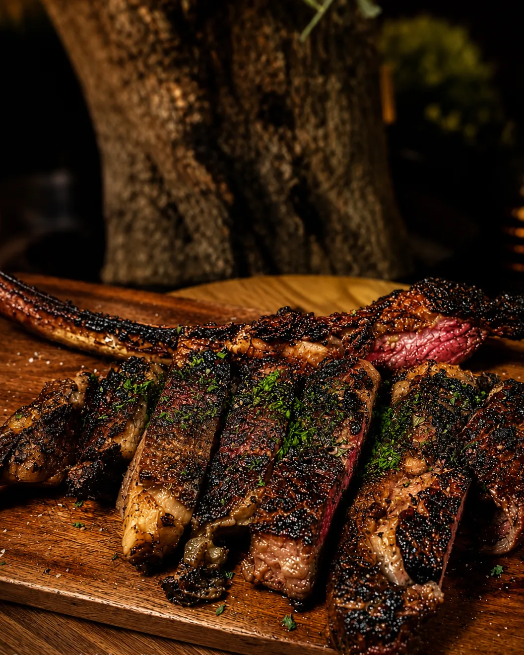 Tomahawk tranché, cuit à la braise au restaurant BRASA à Épinal