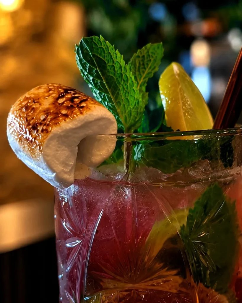 Mojito fraise et chamallow grillé, cocktail signature BRASA