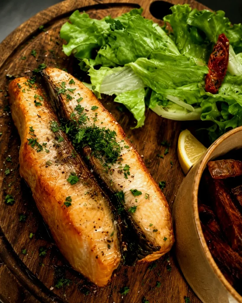 Pavés de saumon grillés et salade au restaurant BRASA